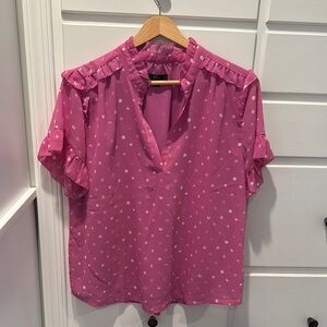 J Crew, Pink Polka Dot Women's Top